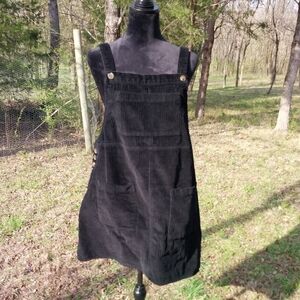 Wild Fable Black Corduroy Overall Dress